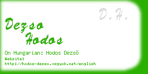 dezso hodos business card